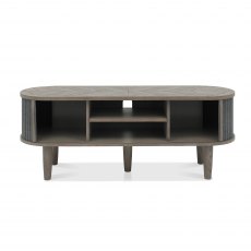 Home Origins Monet Silver Grey Entertainment Unit- front open