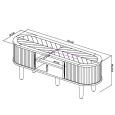 Home Origins Monet Silver Grey Entertainment Unit- line drawing