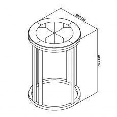 Home Origins Monet Silver Grey Side Table- line drawing