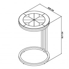 Home Origins Monet Silver Grey Sofa Table- line drawing