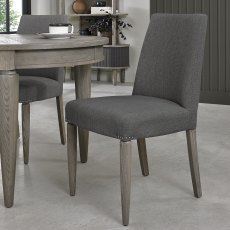 Home Origins Monet Silver Grey Upholstered Chair- Slate Grey Fabric- feature