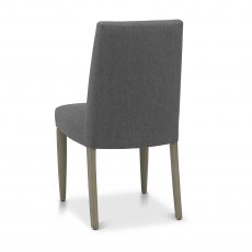 Home Origins Monet Silver Grey Upholstered Chair- Slate Grey Fabric- back angle