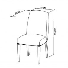 Home Origins Monet Silver Grey Upholstered Chair- Slate Grey Fabric- line drawing