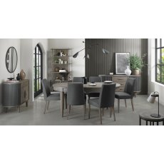 Home Origins Monet Silver Grey Upholstered Chair- Slate Grey Fabric- lifestyle 6-8 seater