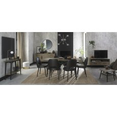 Home Origins Tuxen Peppercorn Casual Chair- Dark Grey Fabric- lifestyle