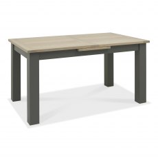 Home Origins Hopper Dark Grey & Scandi Oak 4-6 Seater Dining Table & 4 Johansen Spindle Chairs- Scandi Oak- table front angle