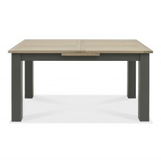 Home Origins Hopper Dark Grey & Scandi Oak 4-6 Seater Dining Table & 4 Johansen Spindle Chairs- Scandi Oak- table front