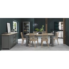 Hopper Scandi Oak 6-8 Dining Table & 6 Johansen Spindle Chairs in Scandi Oak