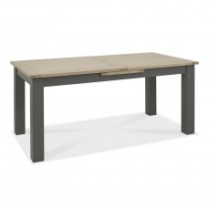 Home Origins Hopper Dark Grey & Scandi Oak 6-8 Seater Dining Table & 6 Johansen Spindle Chairs- Scandi Oak- table front angle