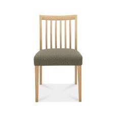 Jasper Oak Low Back Slatted Chairs in a Black Gold Fabric