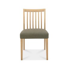 Jasper Oak Low Back Slatted Chairs in a Black Gold Fabric