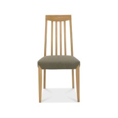 Jasper Oak Slatted Back Chairs in a Black Gold Fabric