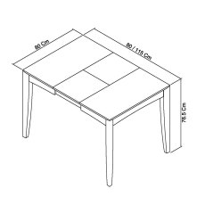 Jasper Grey Washed Oak & Soft Grey 2-4 Extension Table