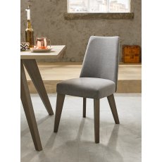 Home Origins Garner Aged Oak Upholstered Smoke Grey Chairs - feature shot