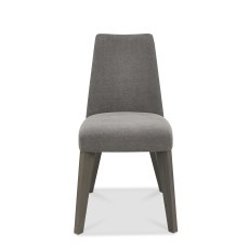 Home Origins Garner Aged Oak Upholstered Smoke Grey Chairs - front on