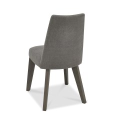 Home Origins Garner Aged Oak Upholstered Smoke Grey Chairs - line drawing