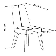 Home Origins Garner Aged Oak Upholstered Smoke Grey Chairs - line drawing