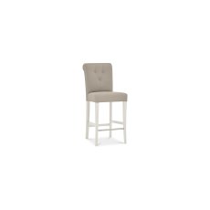 Miller Soft Grey Upholstered Bar Stools in Grey Bonded Leather