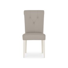 Miller Soft Grey Upholstered Chairs in Grey Bonded Leather