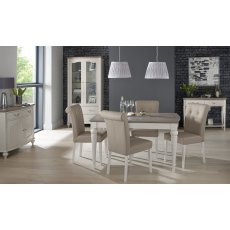 Miller Soft Grey Upholstered Chairs in Grey Bonded Leather