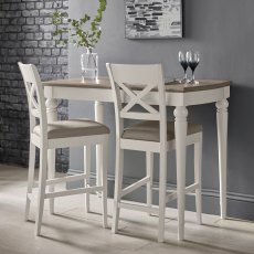 Miller Soft Grey X Back Bar Stools in Grey Bonded Leather