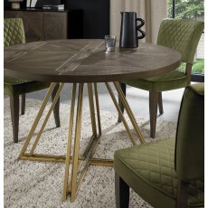 Varela Fumed Oak 4 Seater Circular Dining Table