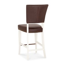 Rivera Ivory Bar Stools in a Rustic Espresso Faux Leather