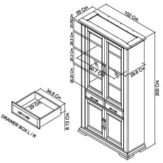 Rivera Two Tone Display Cabinet