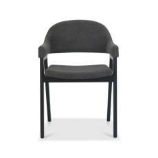 Rosen Peppercorn Upholstered Dark Grey Fabric Arm Chairs