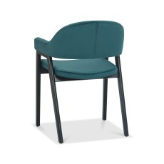 Rosen Peppercorn Upholstered Azure Velvet Fabric Arm Chairs