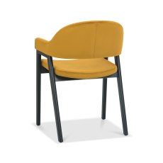 Rosen Peppercorn Upholstered Dark Mustard Velvet Fabric Arm Chairs