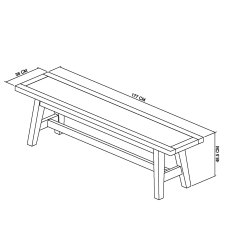 Rosen Weathered Oak & Peppercorn Small Bench