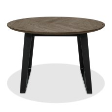 Castello Weathered Oak & Peppercorn 4 Seater Circular Dining Table