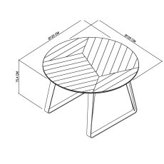 Castello Weathered Oak & Peppercorn 4 Seater Circular Dining Table