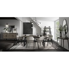 Castello Weathered Oak & Peppercorn 6-8 Seater Extension Dining Table