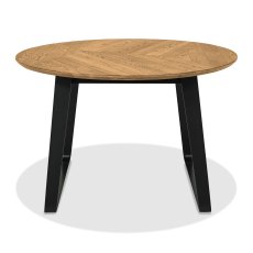 Castello Rustic Oak & Peppercorn 4 Seater Circular Dining Table