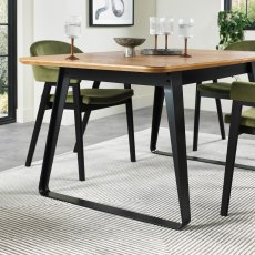 Castello Rustic Oak & Peppercorn 4-6 Seater Extension Dining Table