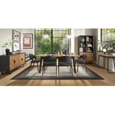 Castello Rustic Oak & Peppercorn 6-8 Seater Extension Dining Table