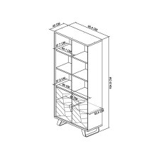 Castello Rustic Oak & Peppercorn Display Cabinet