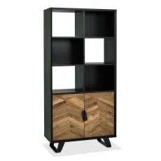 Castello Rustic Oak & Peppercorn Display Cabinet