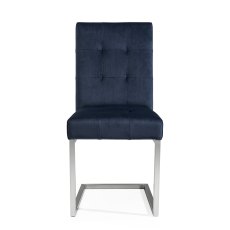 Turner Dark Oak Uph Dark Blue Velvet Cantilever Chairs