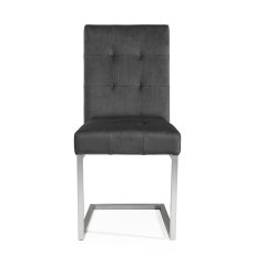 Turner Dark Oak Uph Gun Mental Velvet Cantilever Chairs