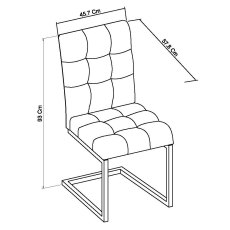 Turner Dark Oak Uph Gun Mental Velvet Cantilever Chairs