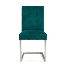 Turner Dark Oak Uph Sea Green Velvet Cantilever Chairs