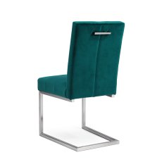 Turner Dark Oak Uph Sea Green Velvet Cantilever Chairs