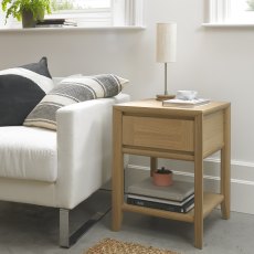 Jasper Oak Lamp Table with Drawer