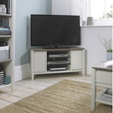 Jasper Grey Washed Oak & Soft Grey Corner Entertainment Unit