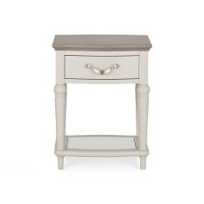 Miller Grey Washed Oak & Soft Grey Lamp Table with Drawer