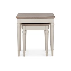 Miller Grey Washed Oak & Soft Grey Nest of Lamp Tables