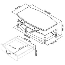 Miller Grey Washed Oak & Soft Grey Coffee Table with Drawers